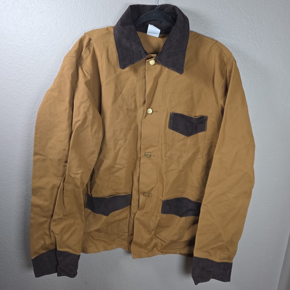 LAPCO Workwear Chore Jacket 46 Tall  Canvas Brown Corduroy Trim